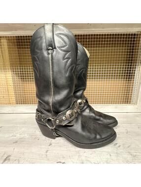 Durango Cowboy Boots Women's Size 6M  Black Leather Western